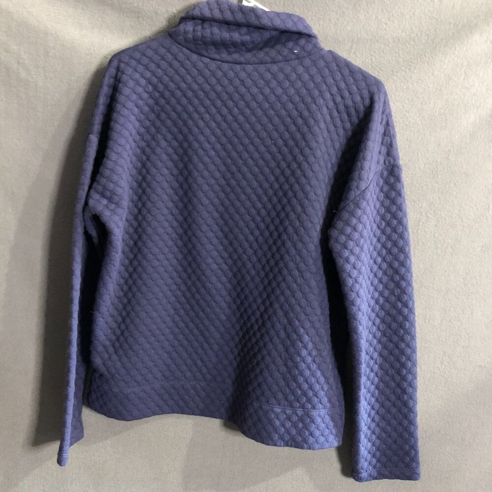 apana sweater medium cowl neck purple blue waffle knit Cropped womens aa - Picture 5 of 9